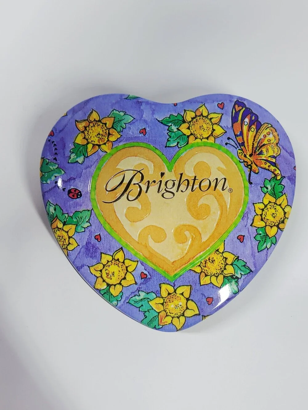Brighton Heart-shaped Jewelry Tins Boxes Holders Lot Of 4